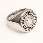 Vintage Greek Key Medusa Head Silver Ring, Trendy Men's Band | DZ255 - Image 2