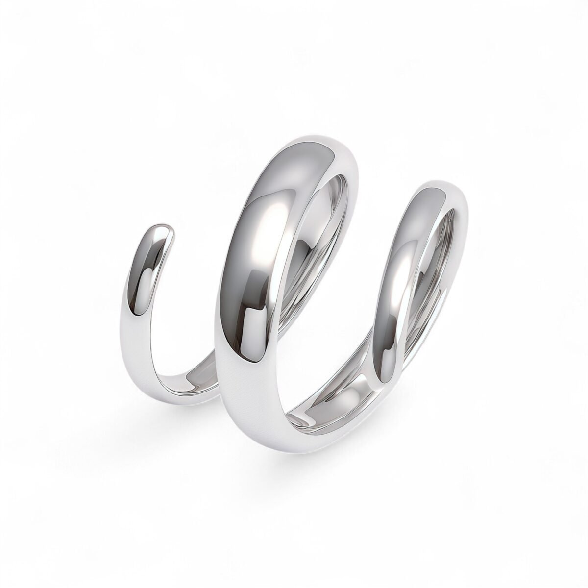 Stainless Steel Spiral Open Ring, Individual and Trendy Fashion Finger Ring | G002230 - Image 2