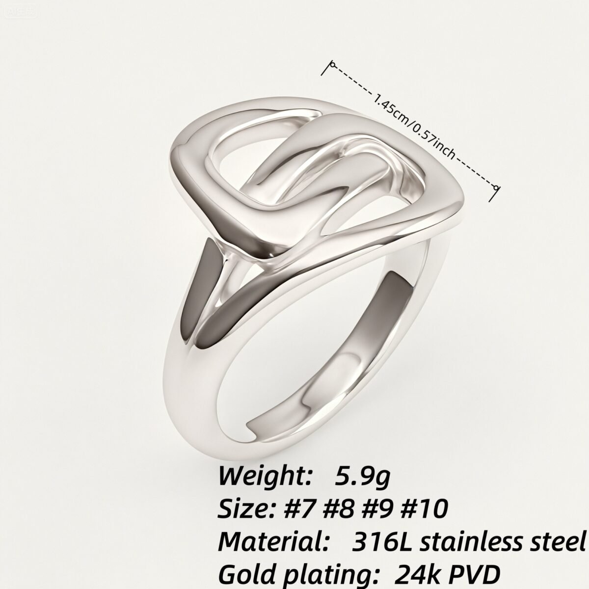 Metallic Texture Interlaced Knot Ring - Trendy and Versatile Unisex Accessory | G002472 - Image 6