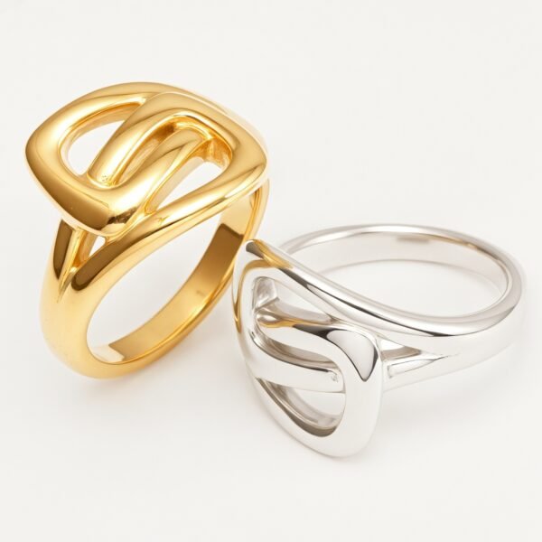 Metallic Texture Interlaced Knot Ring - Trendy and Versatile Unisex Accessory | G002472