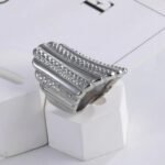 Fashion Textured Stainless Steel Ring Women's Ring | G002902 - Image 4