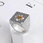 Women's Luxury Gold Wide Floral Ring | G003992 - Image 4