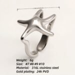 Metal Starfish Open Ring - Stylish Ocean - Inspired Jewelry | G004131 - Image 5