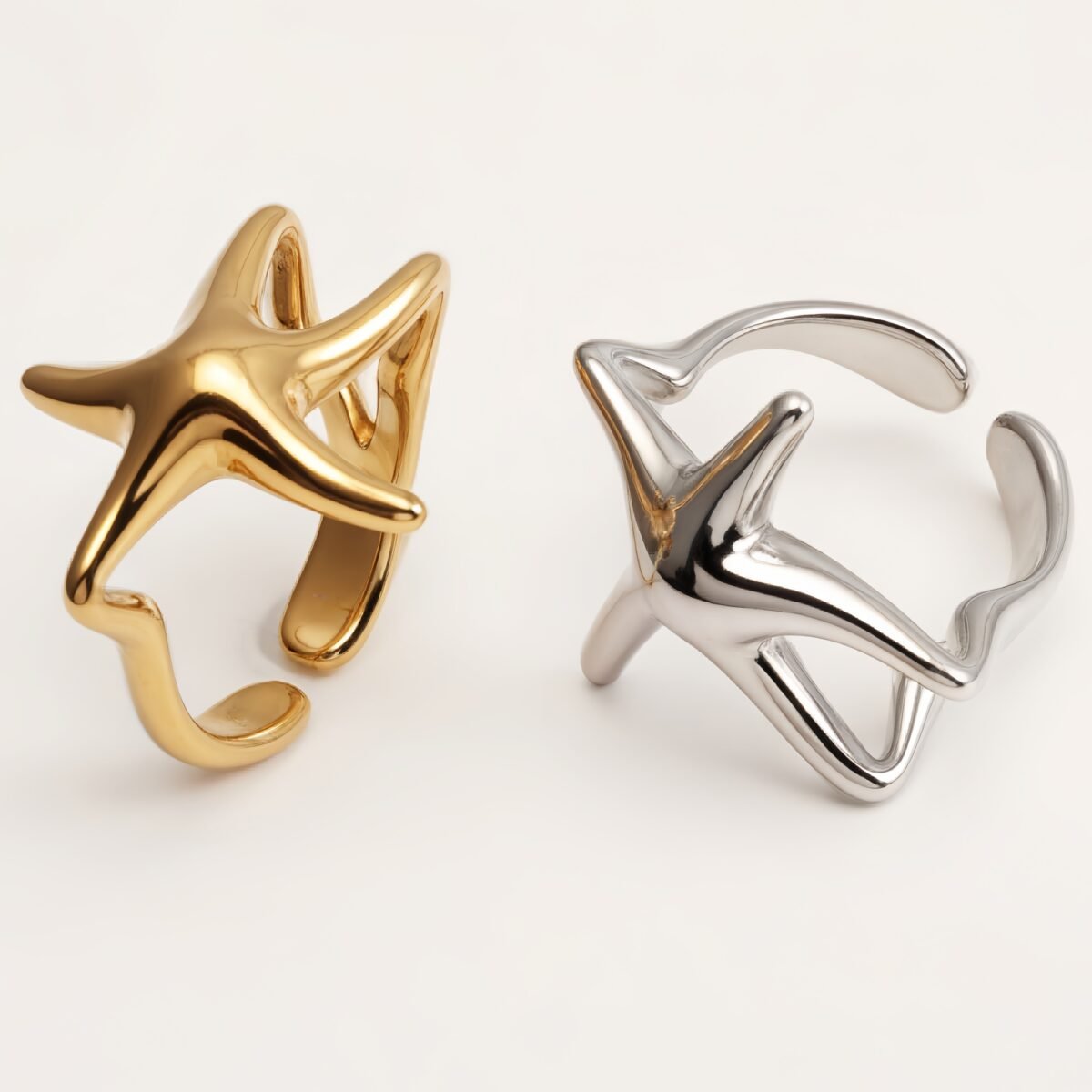 Metal Starfish Open Ring - Stylish Ocean - Inspired Jewelry | G004131 - Image 1