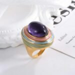 Elegant Multilayer Gemstone Decorative Stainless Steel Ring Women's Ring | G004470 - Image 2