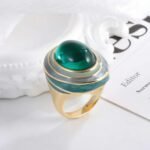 Elegant Multilayer Gemstone Decorative Stainless Steel Ring Women's Ring | G004470 - Image 4