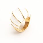 Shell - Shaped Enamel Ring, Fashionable & Versatile Band  | G004483 - Image 6