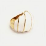Shell - Shaped Enamel Ring, Fashionable & Versatile Band  | G004483 - Image 7