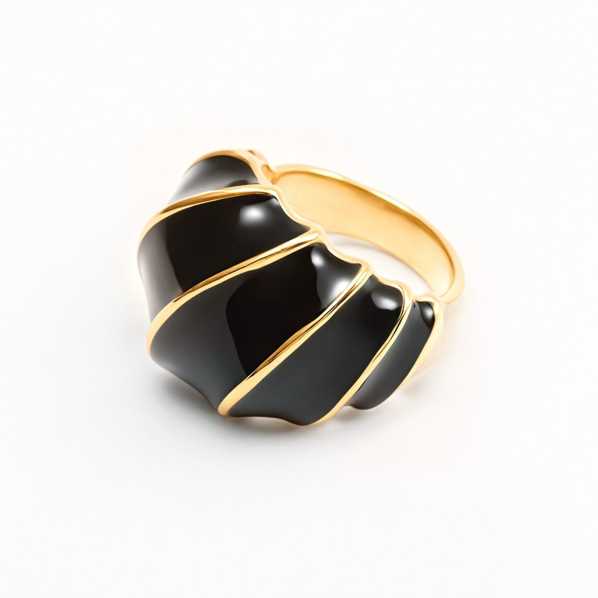 Shell - Shaped Enamel Ring, Fashionable & Versatile Band  | G004483 - Image 11