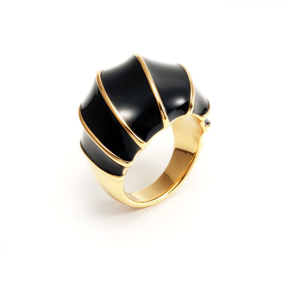 Shell - Shaped Enamel Ring, Fashionable & Versatile Band  | G004483 - Image 8