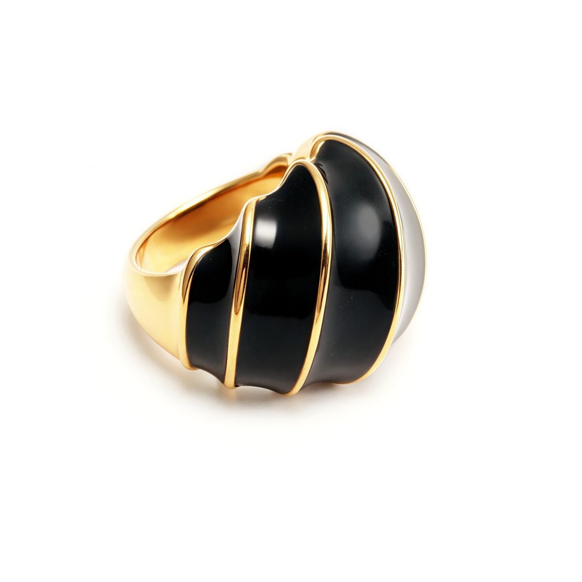 Shell - Shaped Enamel Ring, Fashionable & Versatile Band  | G004483 - Image 10