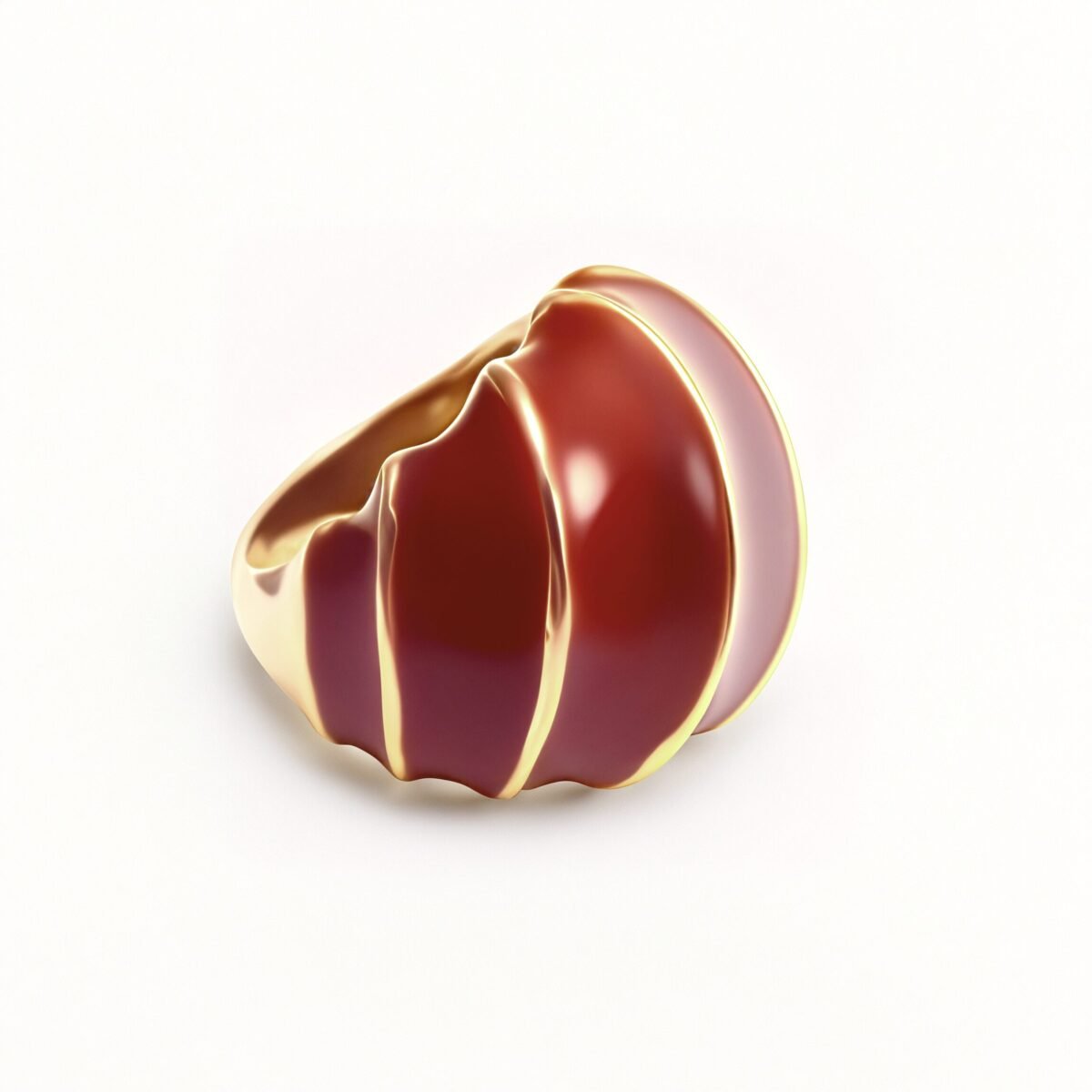 Shell - Shaped Enamel Ring, Fashionable & Versatile Band  | G004483 - Image 13