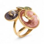 Creative Leaf Design Epoxy Resin Stainless Steel Women's Ring - Image 9
