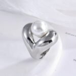 24K Gold Plated Stainless Steel Rings with Artificial Gemstones & Pearls - Image 9