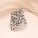 Abstract Style Flowing Shaped Stainless Steel Women's Ring丨G005250 - Image 4