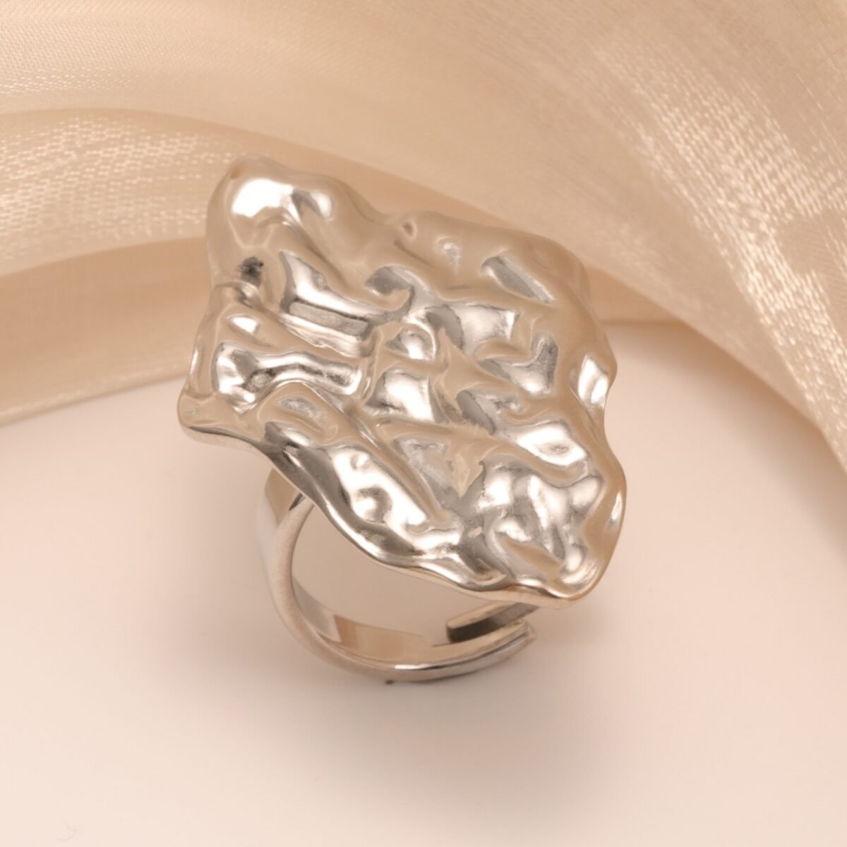 Abstract Style Flowing Shaped Stainless Steel Women's Ring丨G005250 - Image 5