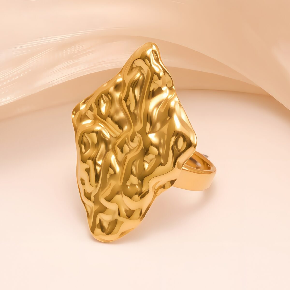 Abstract Style Flowing Shaped Stainless Steel Women's Ring丨G005250 - Image 2