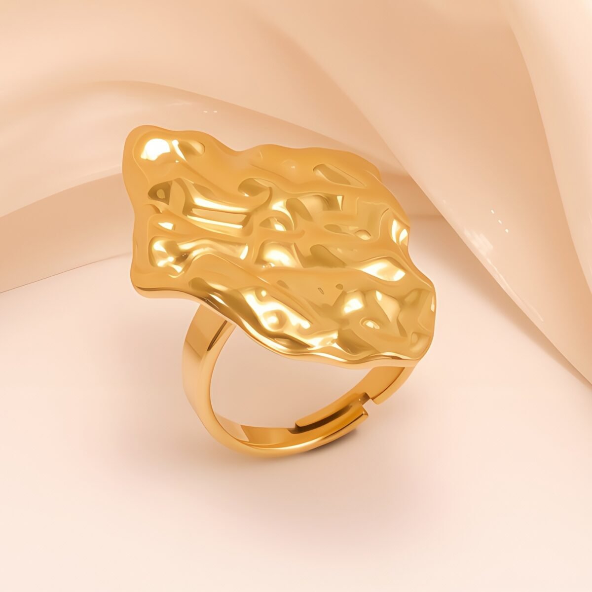 Abstract Style Flowing Shaped Stainless Steel Women's Ring丨G005250 - Image 3