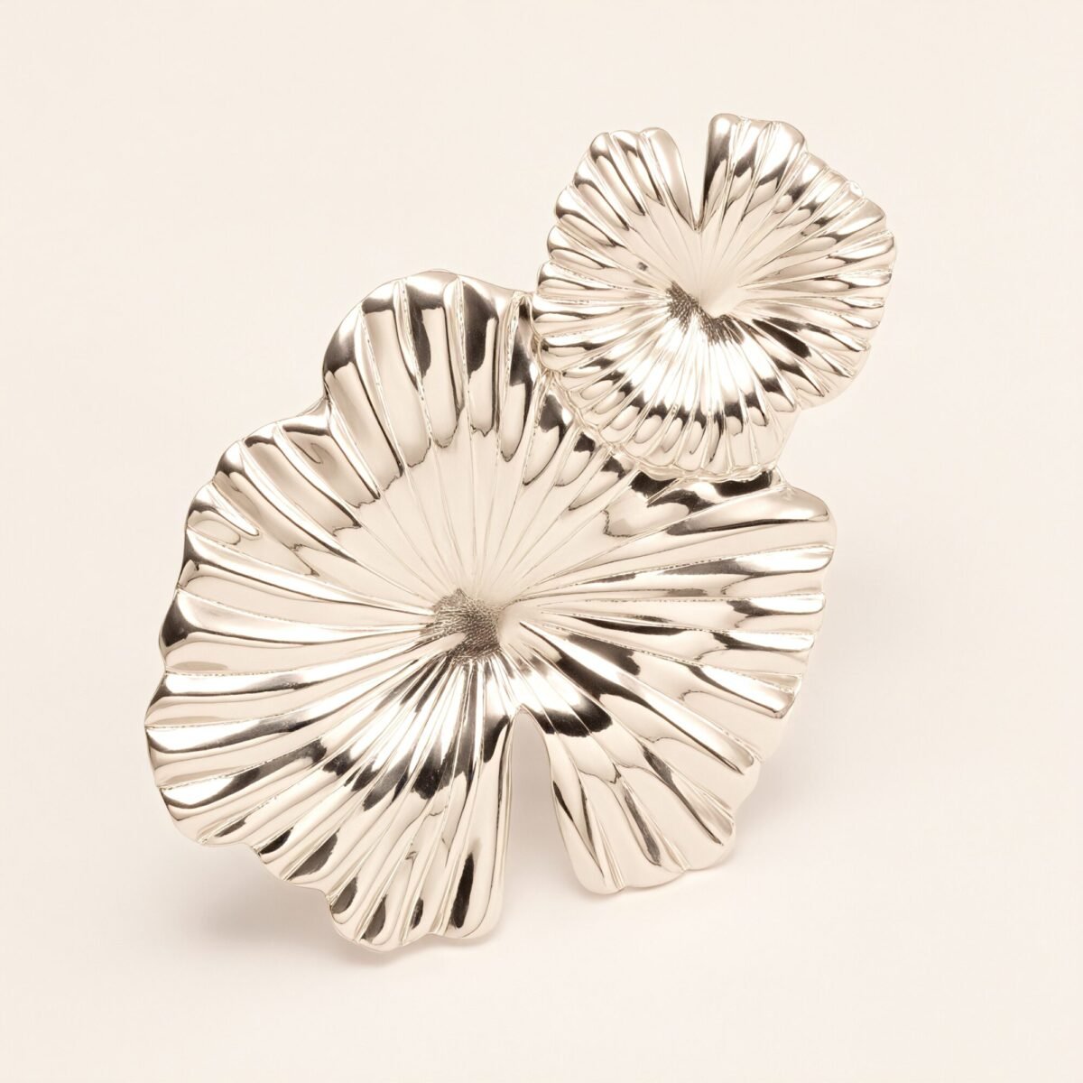 Metal Petal Ring, Women's Fashion Statement Jewelry  | G005415 - Image 6
