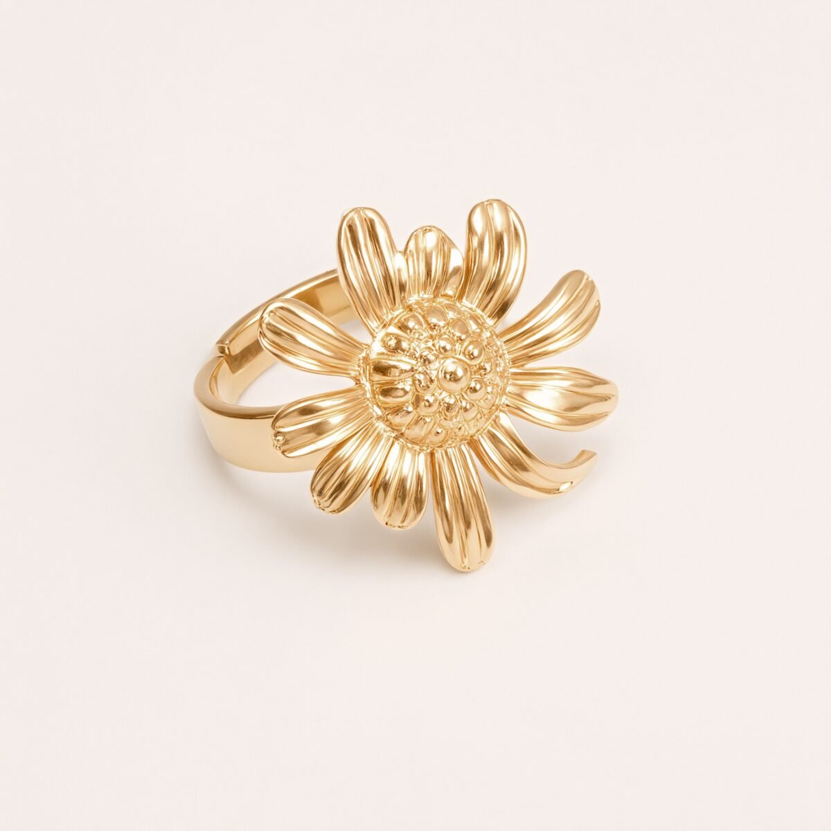 Stainless Steel Daisy Ring, Adjustable Opening, Niche Design, Fashionable Jewelry for Women | G005536 - Image 5