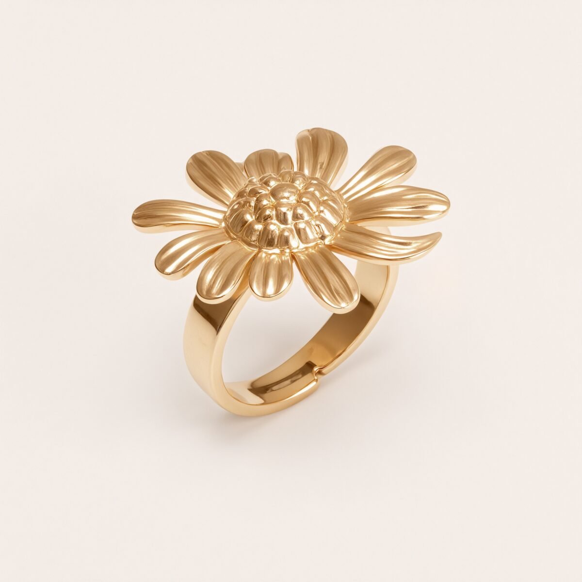 Stainless Steel Daisy Ring, Adjustable Opening, Niche Design, Fashionable Jewelry for Women | G005536 - Image 4
