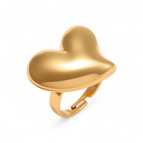 Simple Heart - Shaped Gold Ring, Open - ended Stylish Ring for Women  | G006221J