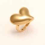 Simple Heart - Shaped Gold Ring, Open - ended Stylish Ring for Women  | G006221J - Image 3