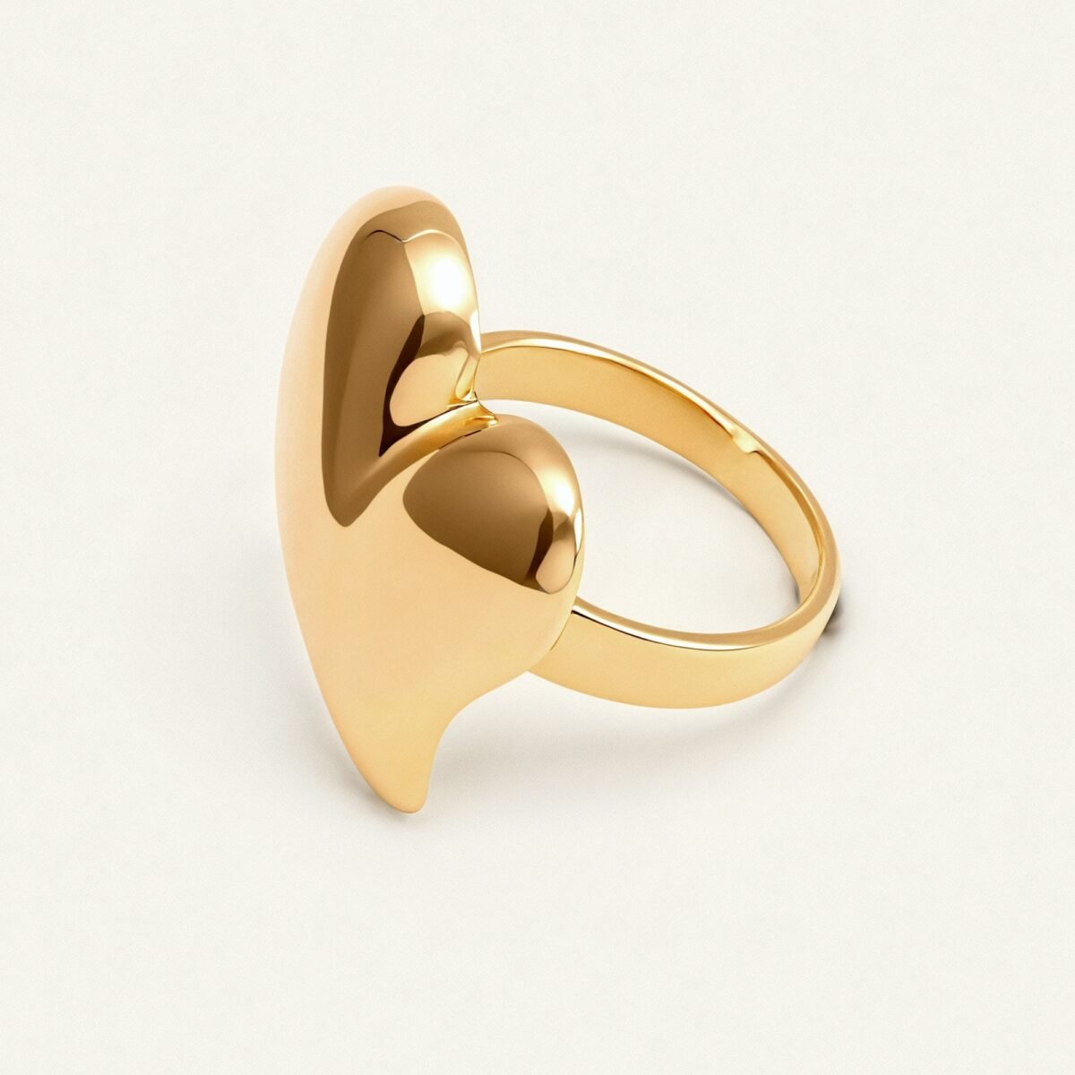 Simple Heart - Shaped Gold Ring, Open - ended Stylish Ring for Women  | G006221J - Image 4