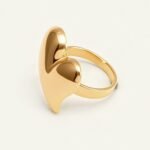 Simple Heart - Shaped Gold Ring, Open - ended Stylish Ring for Women  | G006221J - Image 4