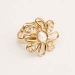 Stainless Steel Pearl Daisy Ring, Adjustable, Luxurious Shining, Elegant Jewelry for Women | G006428J - Image 5