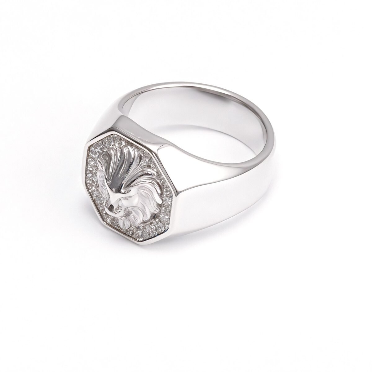 Stainless Steel Lion Head Ring, Diamond - Inlaid Stylish Men's Ring, European and American Fashion Dominant Jewelry | G00690 - Image 3