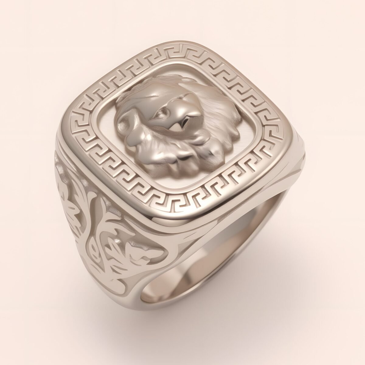 Vintage Lion Head Square Stainless Steel Ring Unique Design | G00771 - Image 6