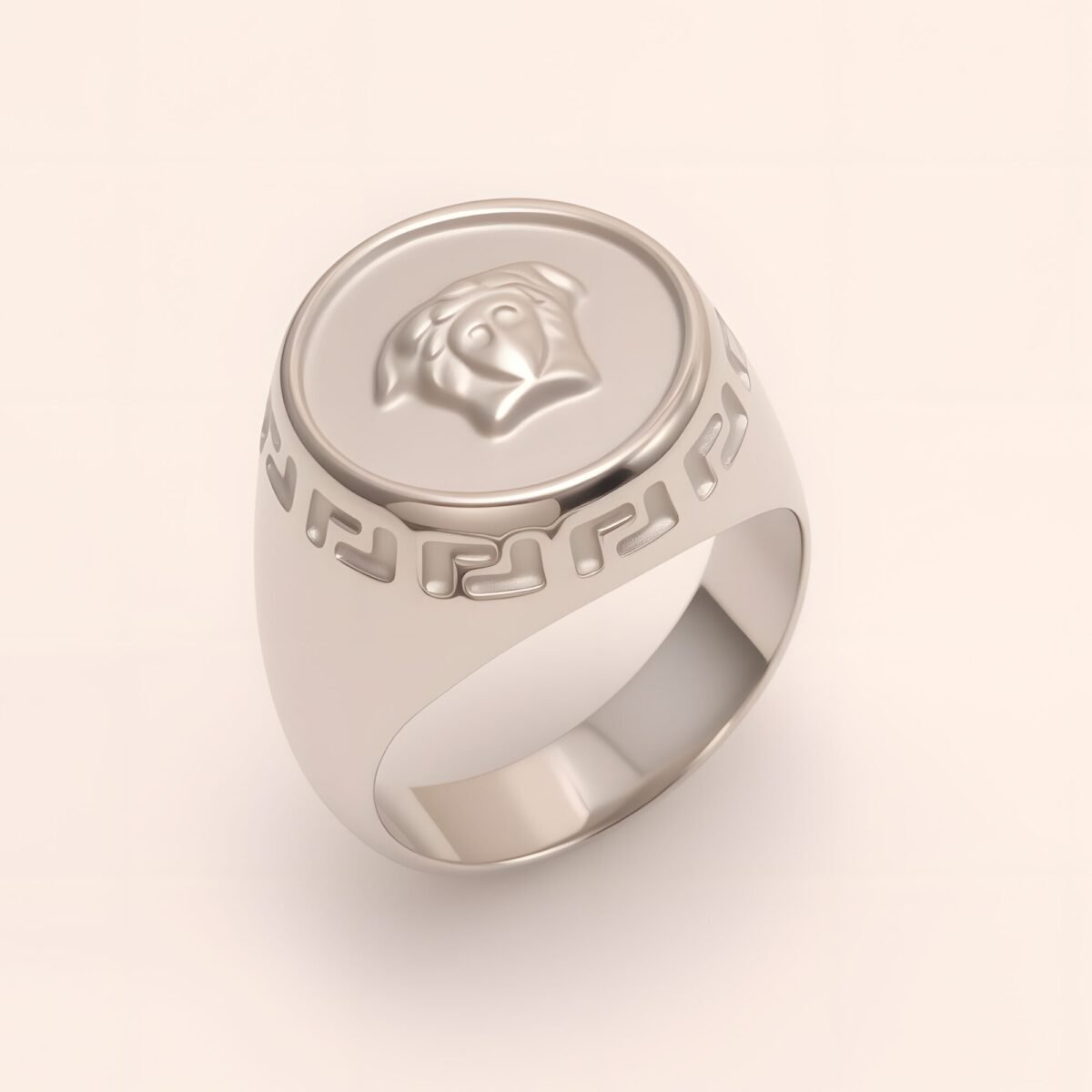 Geometric - decorated Lion - head Stainless Steel Ring - Personalized Jewelry for Men | G00886 - Image 5