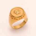Geometric - decorated Lion - head Stainless Steel Ring - Personalized Jewelry for Men | G00886 - Image 3
