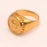 Geometric - decorated Lion - head Stainless Steel Ring - Personalized Jewelry for Men | G00886 - Image 4