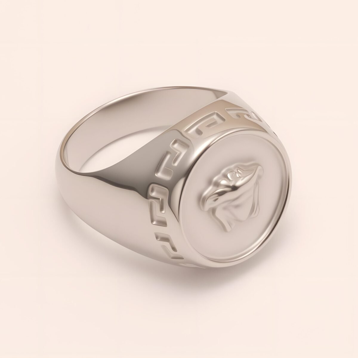 Geometric - decorated Lion - head Stainless Steel Ring - Personalized Jewelry for Men | G00886 - Image 6