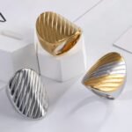Stainless Steel Striped Ring Minimalist Stylish Design Women Ring | G002899