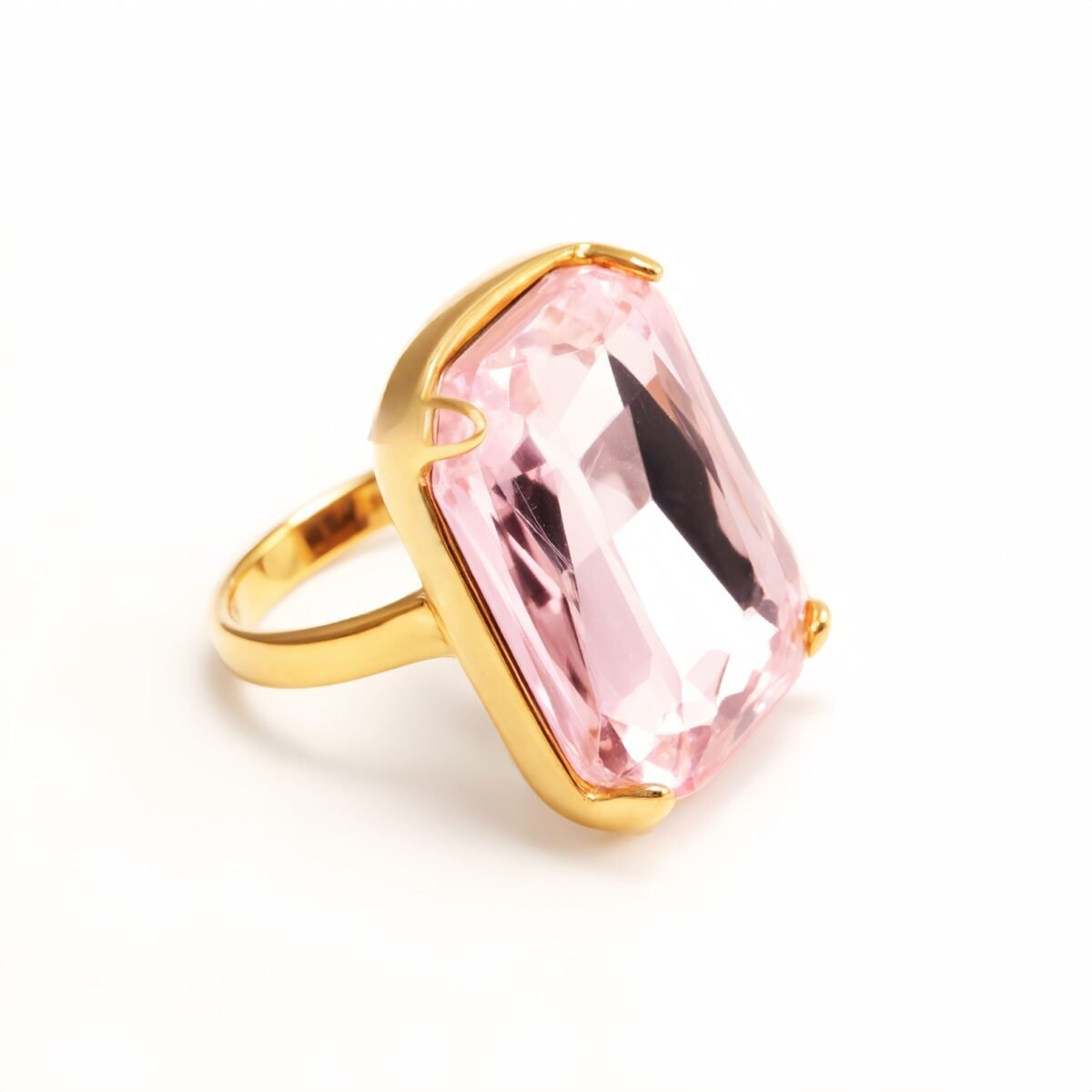 Luxurious Gold - Plated Colorful Gem Rings - Multiple Colors Available Trendy Bands | k002810J - Image 3