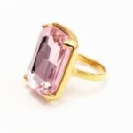Luxurious Gold - Plated Colorful Gem Rings - Multiple Colors Available Trendy Bands | k002810J - Image 4