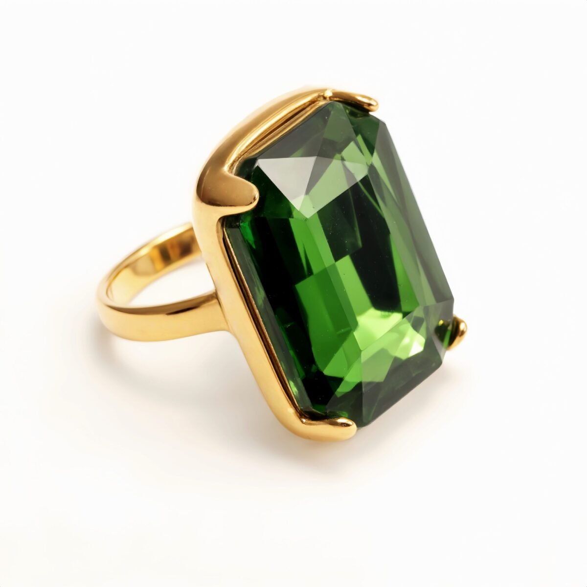 Luxurious Gold - Plated Colorful Gem Rings - Multiple Colors Available Trendy Bands | k002810J - Image 9