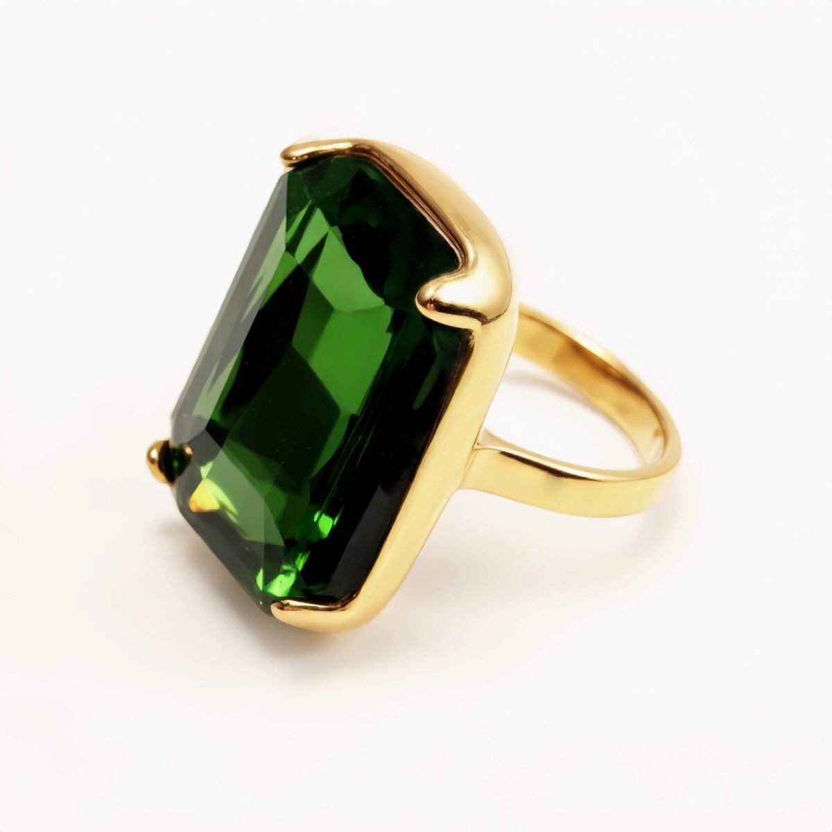 Luxurious Gold - Plated Colorful Gem Rings - Multiple Colors Available Trendy Bands | k002810J - Image 8