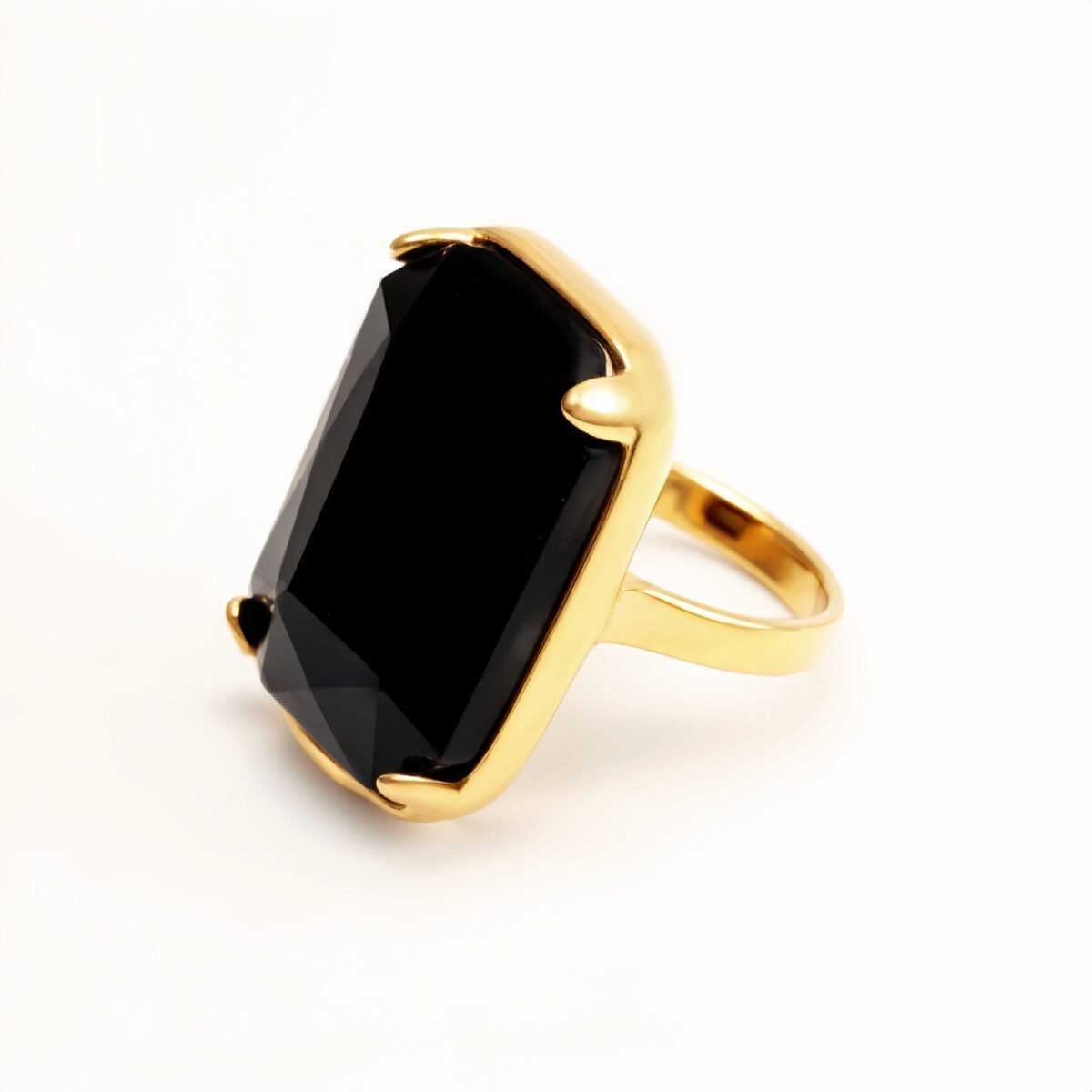 Luxurious Gold - Plated Colorful Gem Rings - Multiple Colors Available Trendy Bands | k002810J - Image 2