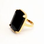 Luxurious Gold - Plated Colorful Gem Rings - Multiple Colors Available Trendy Bands | k002810J - Image 2