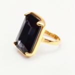 Luxurious Gold - Plated Colorful Gem Rings - Multiple Colors Available Trendy Bands | k002810J - Image 6