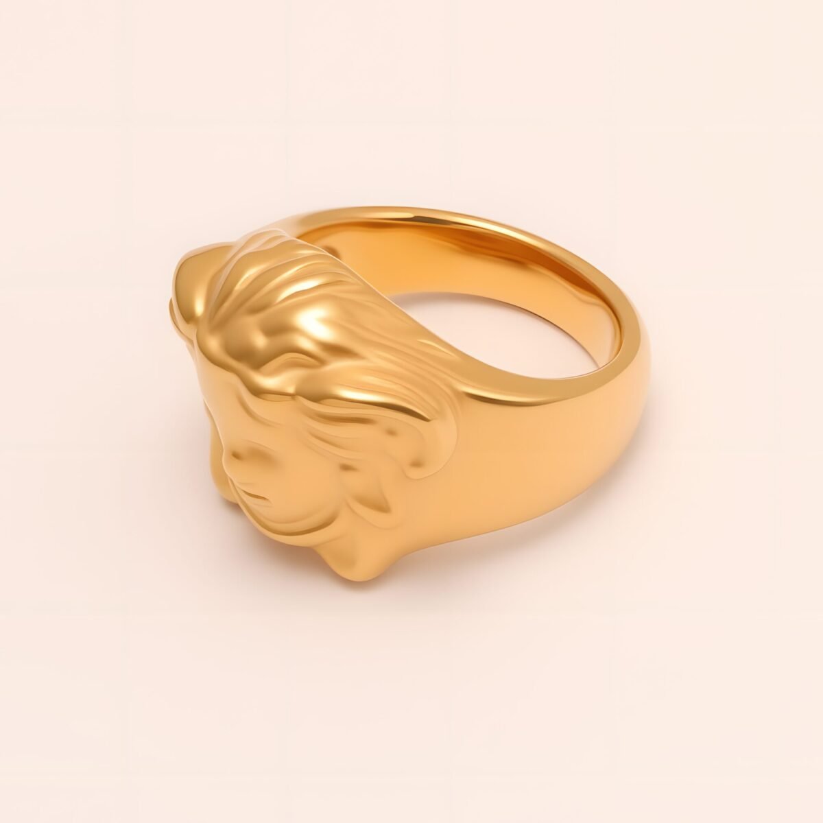 Majestic Lion - head Stainless Steel Ring - Trendy Accessory for Men | KHADZ-31GB - Image 4