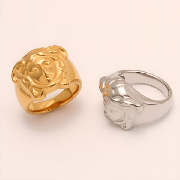 Majestic Lion - head Stainless Steel Ring - Trendy Accessory for Men | KHADZ-31GB