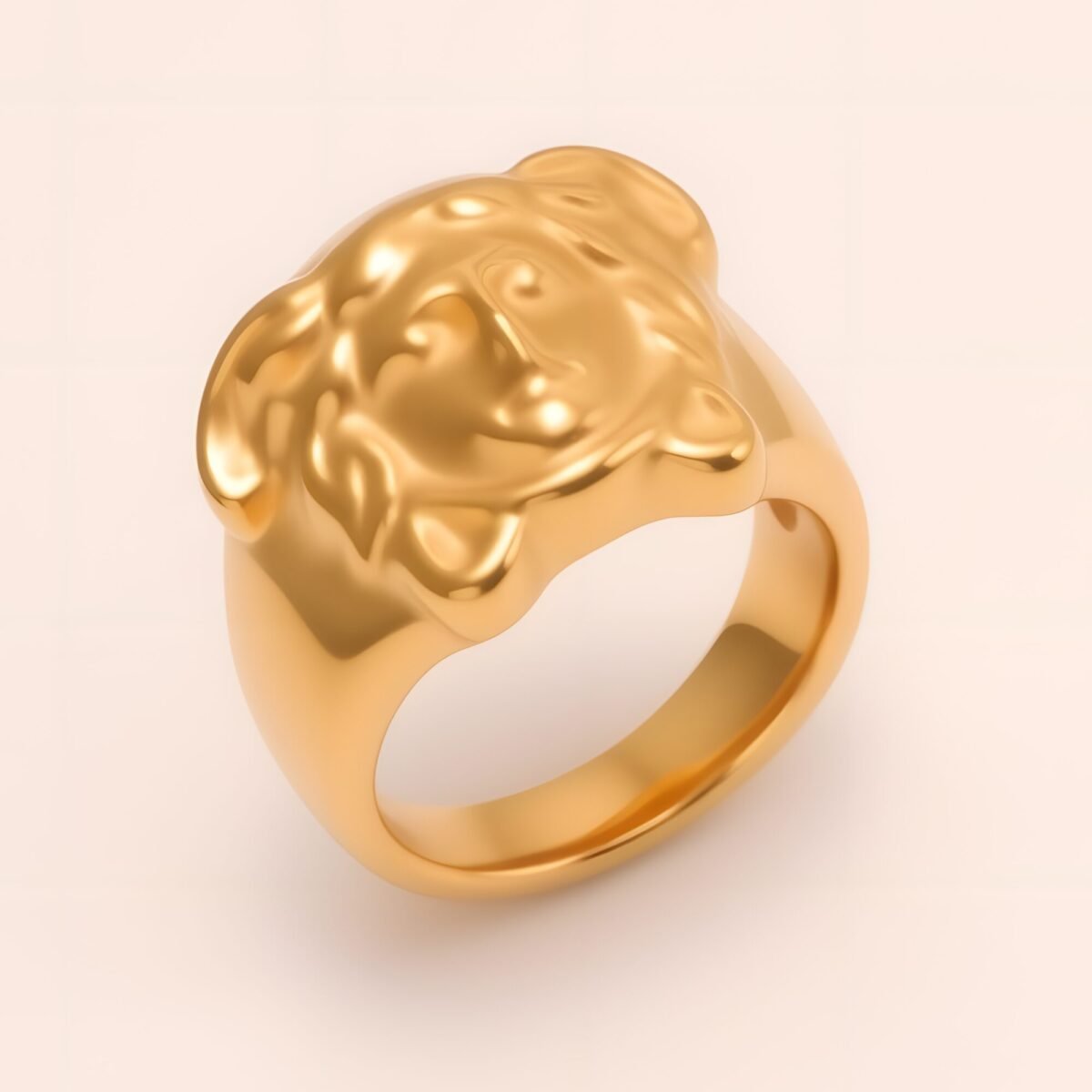 Majestic Lion - head Stainless Steel Ring - Trendy Accessory for Men | KHADZ-31GB - Image 3
