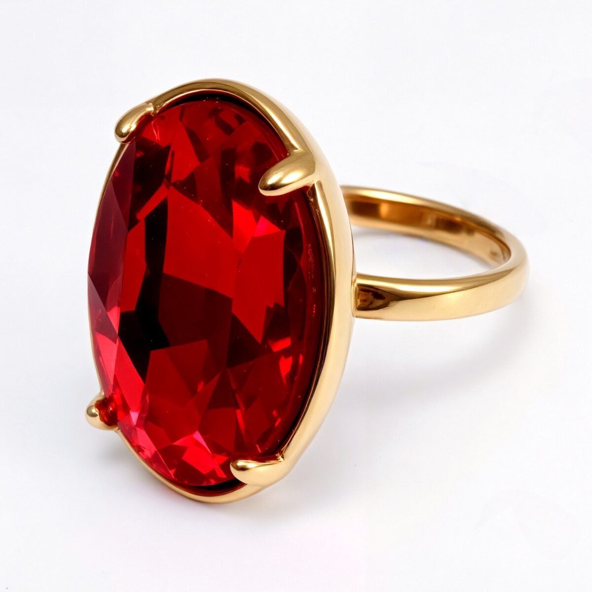 Gold - Inlaid Multicolored Oval Gemstone Ring - Stylish and Personalized Jewelry | N001646JLV - Image 22