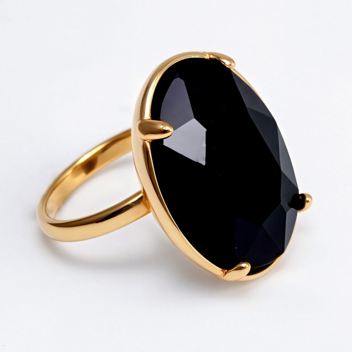 Gold - Inlaid Multicolored Oval Gemstone Ring - Stylish and Personalized Jewelry | N001646JLV - Image 13