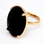 Gold - Inlaid Multicolored Oval Gemstone Ring - Stylish and Personalized Jewelry | N001646JLV - Image 12